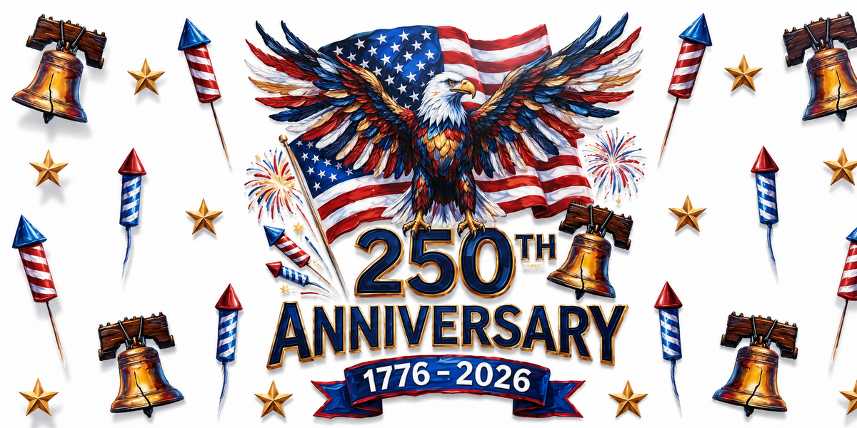 250th Anniversary Eagle and Liberty Bell tumbler wrap