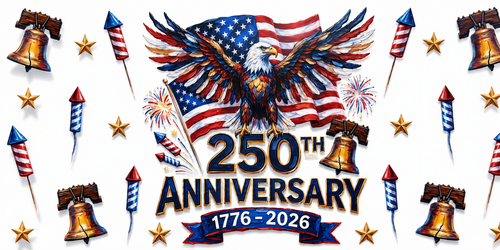 250th Anniversary Eagle and Liberty Bell tumbler wrap