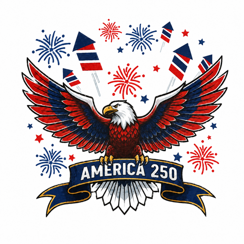 America 250 eagle and fireworks tumbler wrap