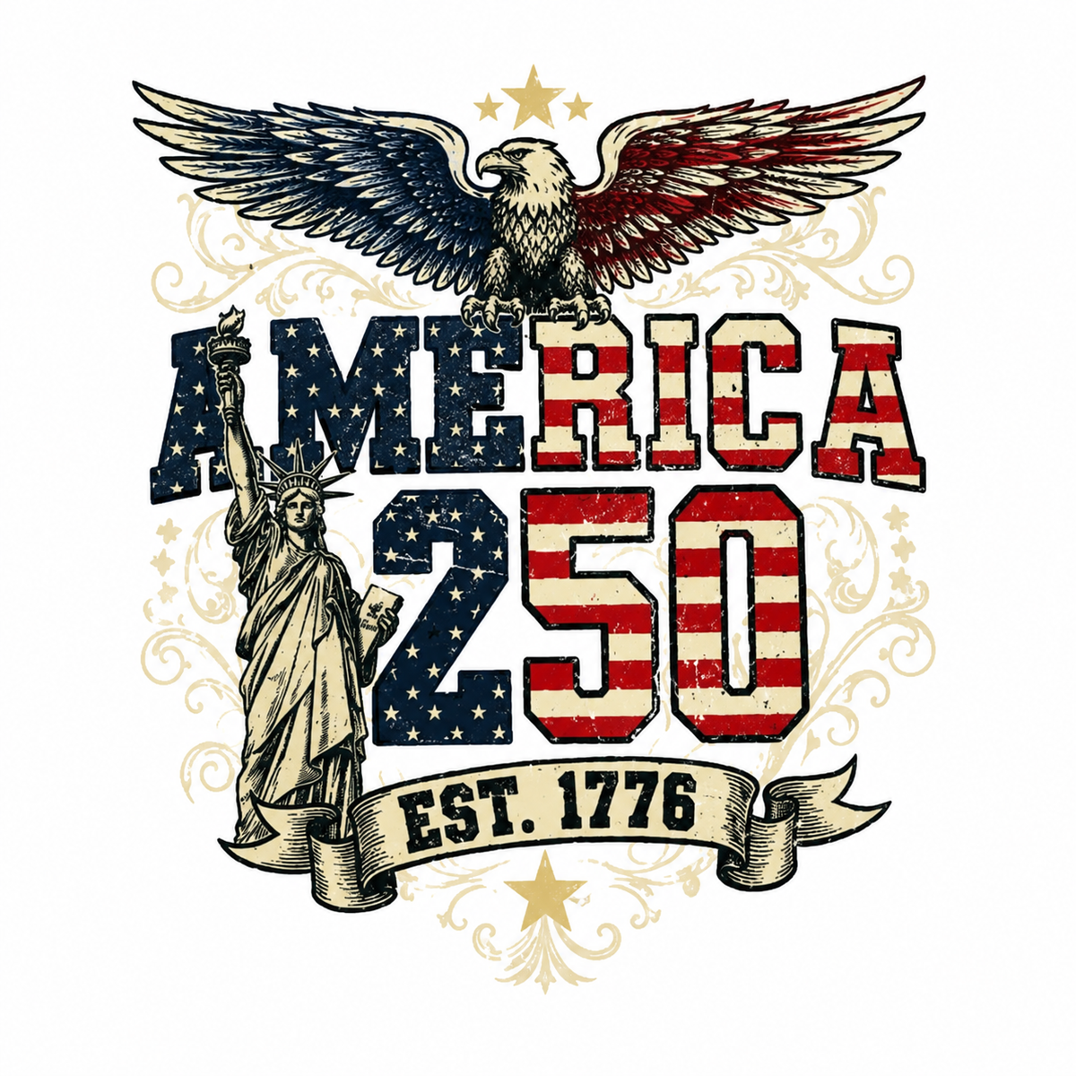 America 250th anniversary emblem tumbler wrap