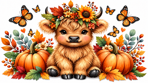 Autumn calf harvest celebration tumbler wrap