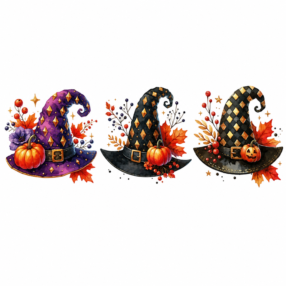 Autumn Witch Hat Trio Tumbler Wrap