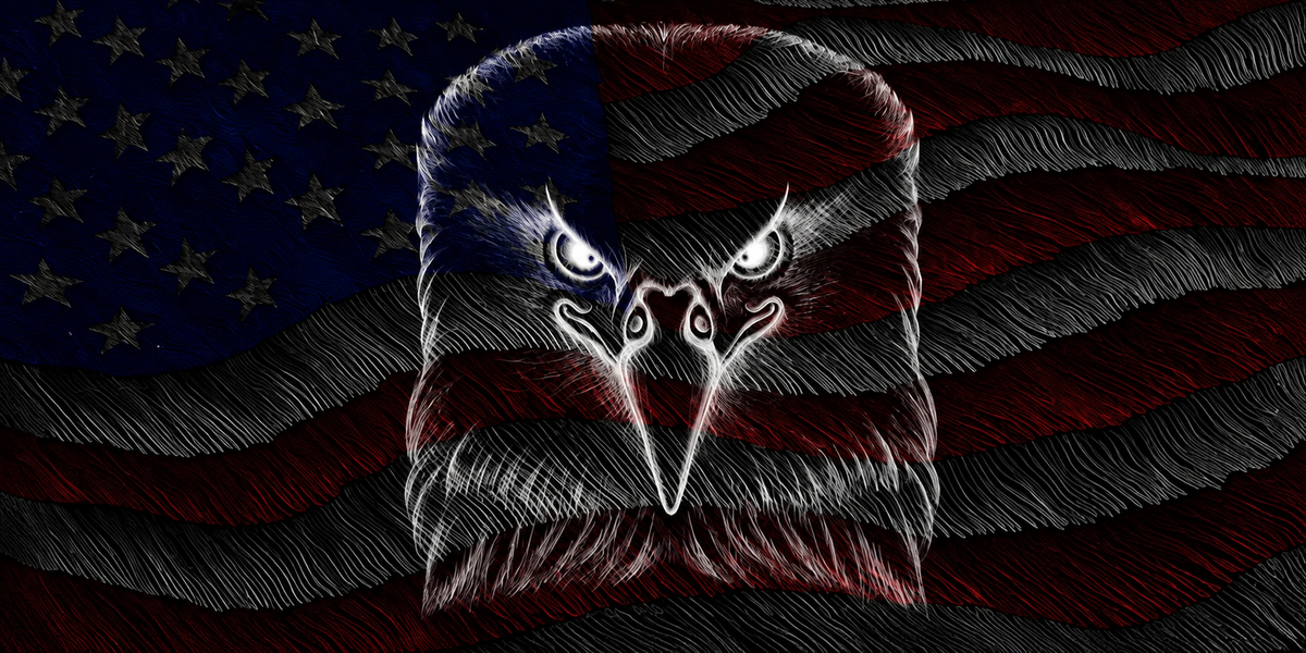 Bald Eagle Waving Flag tumbler wrap
