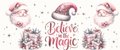 Believe in the Magic pink Santa and gifts Christmas tumbler wrap