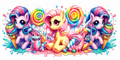 Colorful candy pony rainbow sweets tumbler wrap