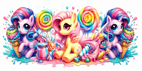 Colorful candy pony rainbow sweets tumbler wrap