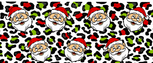 Cheerful Santa leopard-print tumbler wrap