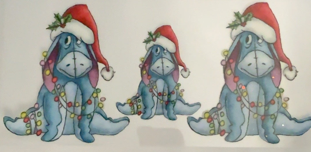 Christmas Donkey Santa Lights Tumbler Wrap