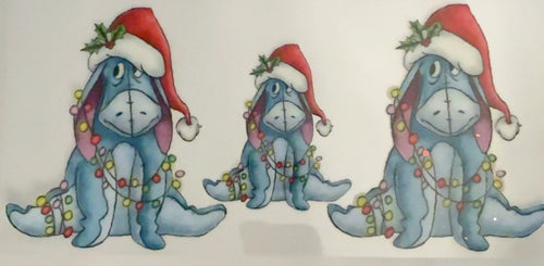 Christmas Donkey Santa Lights Tumbler Wrap