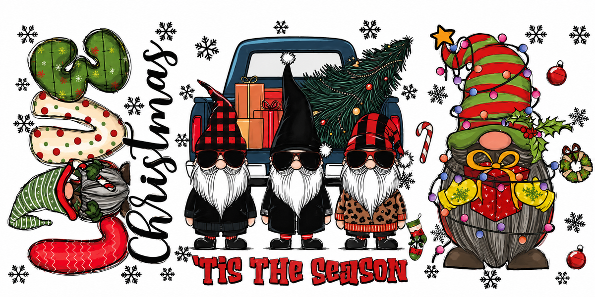 Christmas gnome tumbler wrap