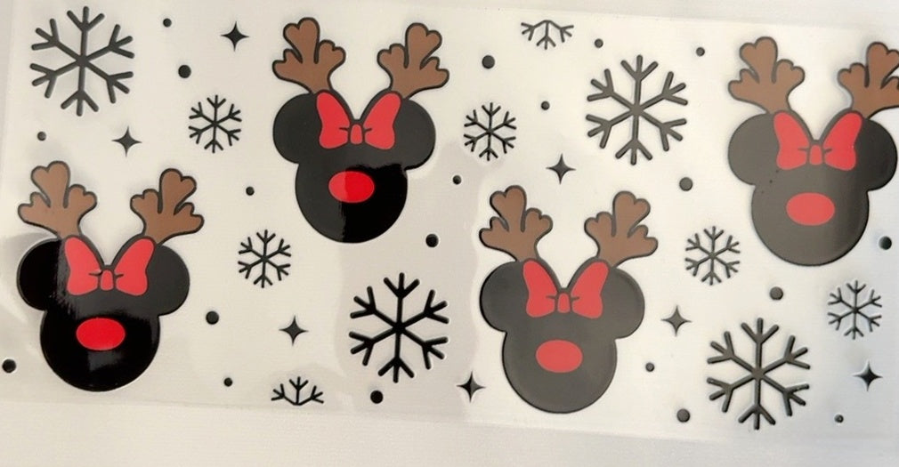 Christmas Reindeer Mouse Snowflakes Tumbler Wrap