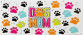 Colorful Dog Mom Paw-Print Tumbler Wrap