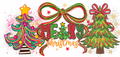 Colorful Merry Christmas trees tumbler wrap