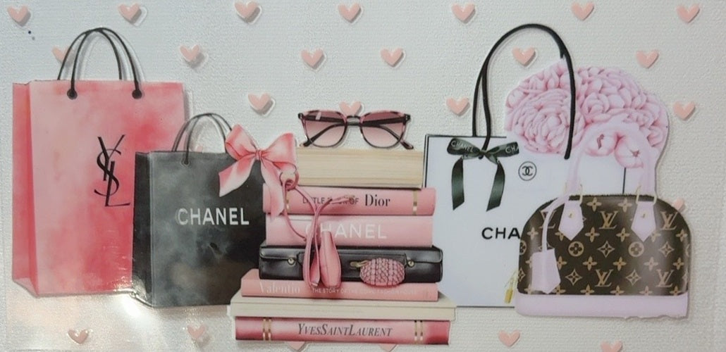 Designer Pink Luxury Shopping Tumbler Wrap