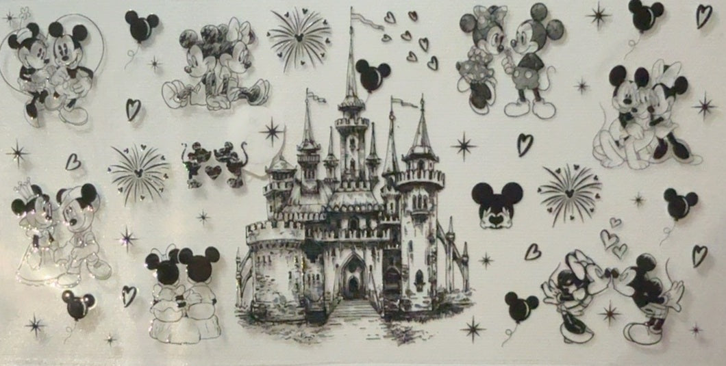 Disney Black White Castle Romance Tumbler Wrap