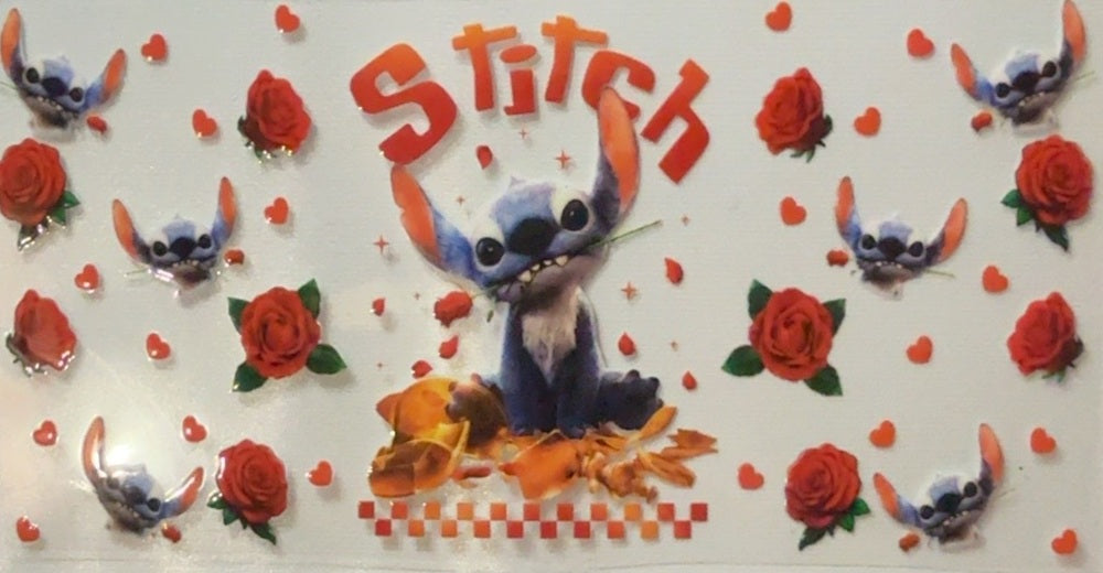 Disney Stitch Red Roses Tumbler Wrap
