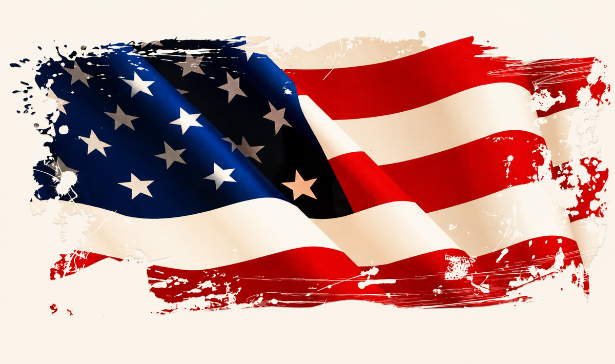 Distressed Waving American Flag tumbler wrap