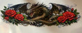 Dragon with red roses fantasy tumbler wrap