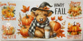 Howdy Fall Highland cow witch hat pumpkin spice autumn tumbler wrap