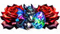 Baby dragon with crystal egg and red roses fantasy tumbler wrap