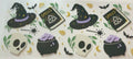 Cute witch hats, spell books, skulls, cauldrons and bats fantasy tumbler wrap