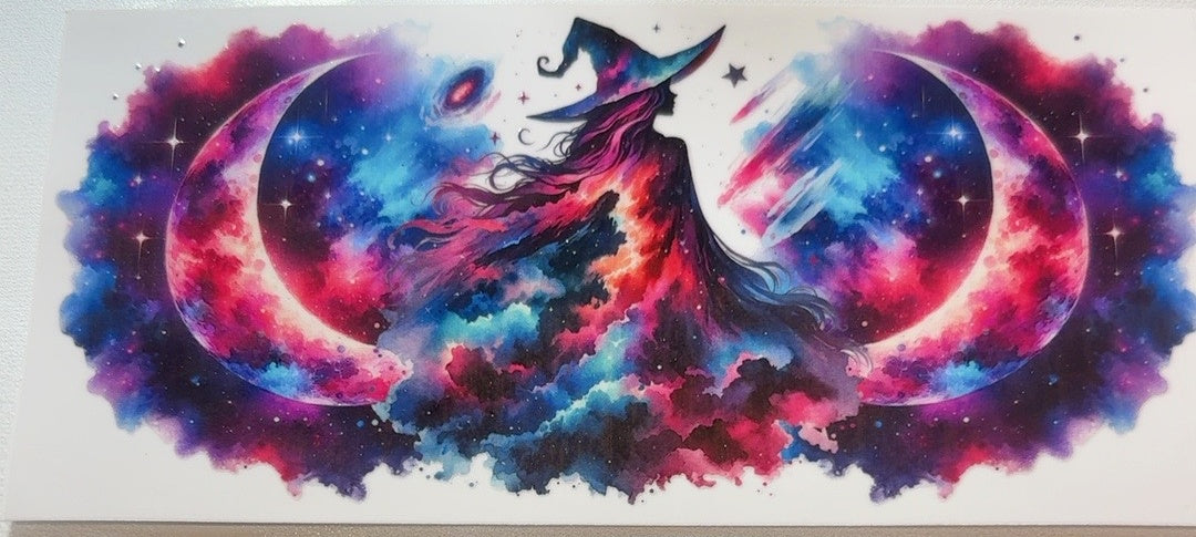 Galaxy crescent moon witch fantasy tumbler wrap