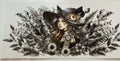 Monochrome witch with botanical flowers fantasy tumbler wrap