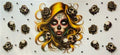 Sugar skull woman with roses tumbler wrap