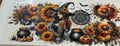 Fantasy witch with sunflowers cauldron pumpkins bats tumbler wrap