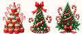 Festive cupcake and candy cane Christmas trees tumbler wrap