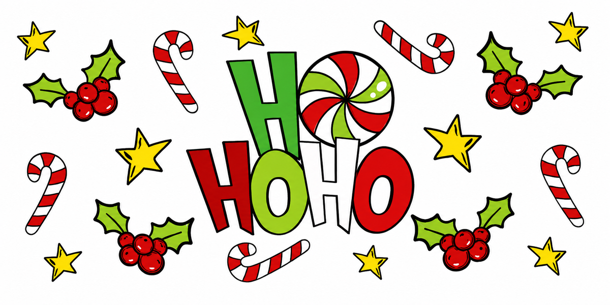 Festive Ho Ho Ho Christmas tumbler wrap