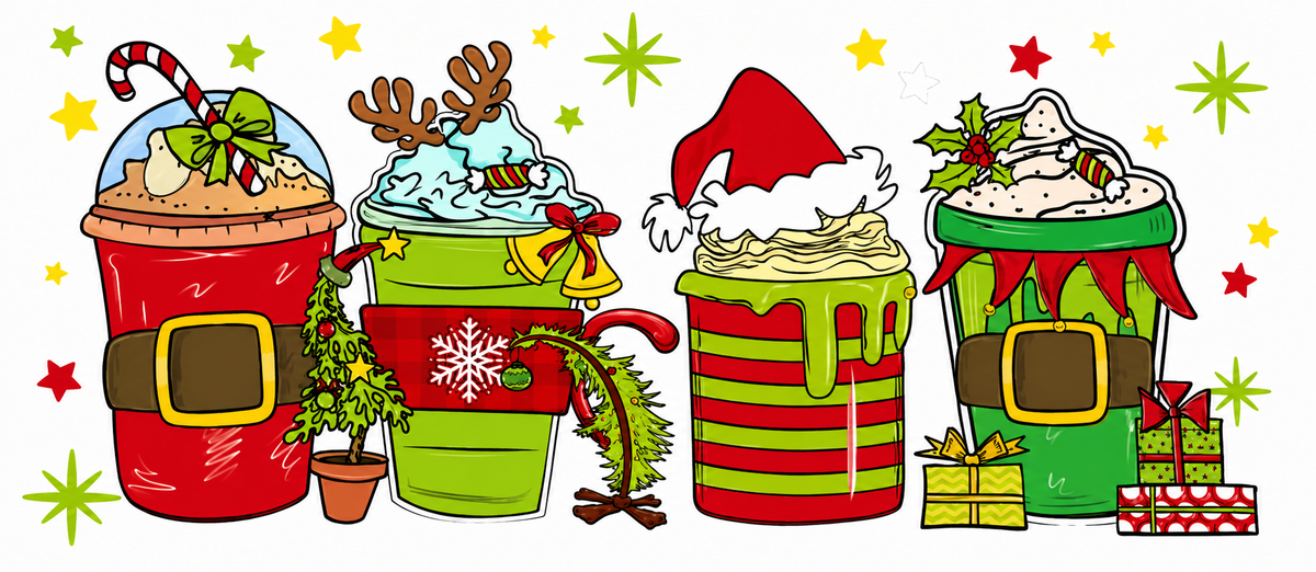 Festive holiday cups Christmas tumbler wrap