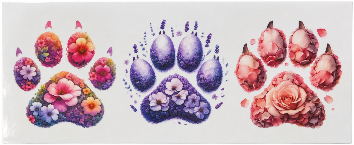 Floral Paw-Print Tumbler Wrap