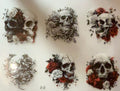 Six floral skull designs fantasy tumbler wrap