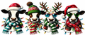 Four festive cows in Christmas lights tumbler wrap