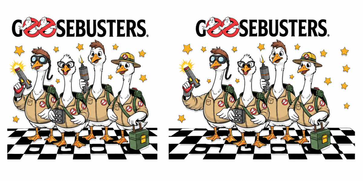 Goosebusters geese on checkerboard tumbler wrap