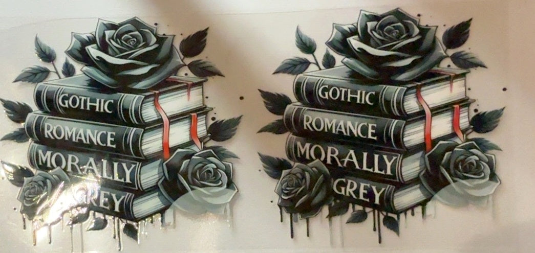 Gothic romance morally grey roses and books tumbler wrap