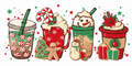 Hand-drawn holiday drinks tumbler wrap