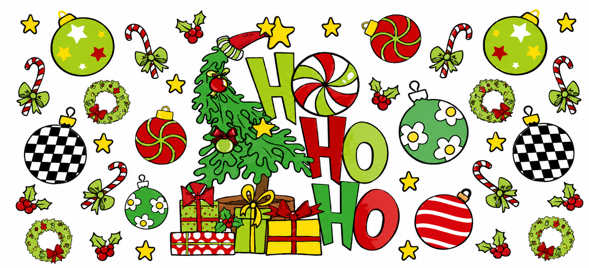 HO HO HO Christmas tumbler wrap