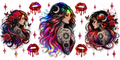Holographic gothic tattooed women tumbler wrap