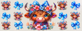 Holographic Highland Cow Floral Tumbler Wrap