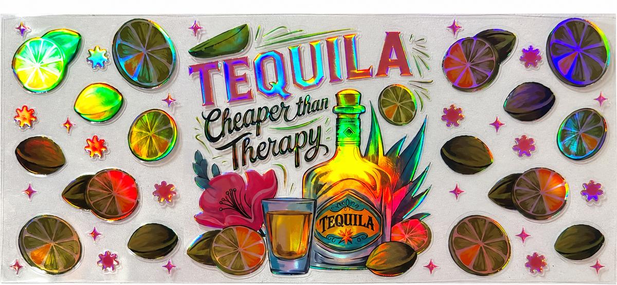 Holographic Tequila Tropical Tumbler Wrap