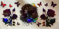 Holographic fantasy woman with roses and butterflies tumbler wrap