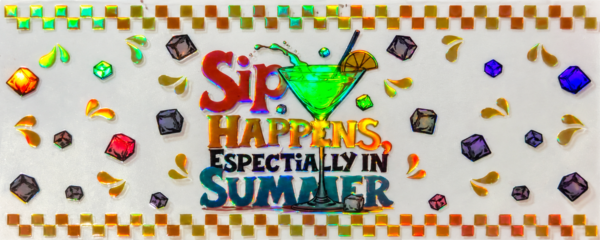 Iridescent Summer Cocktail Tumbler Wrap