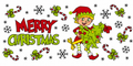 Merry Christmas elf and candy canes tumbler wrap