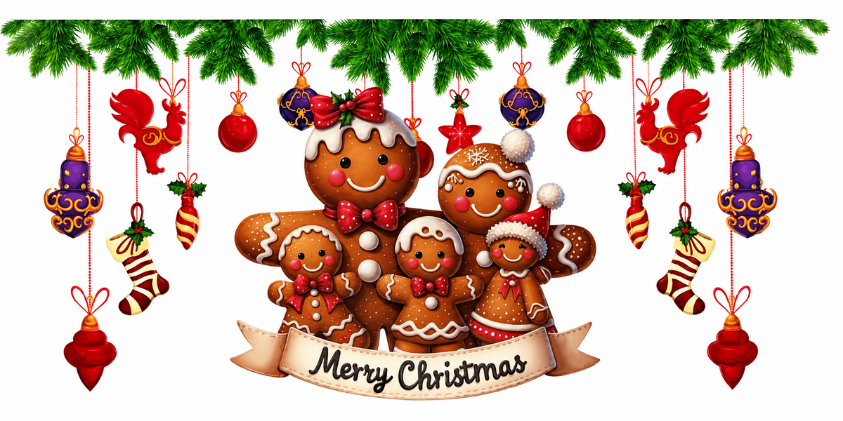 Merry Christmas gingerbread family tumbler wrap