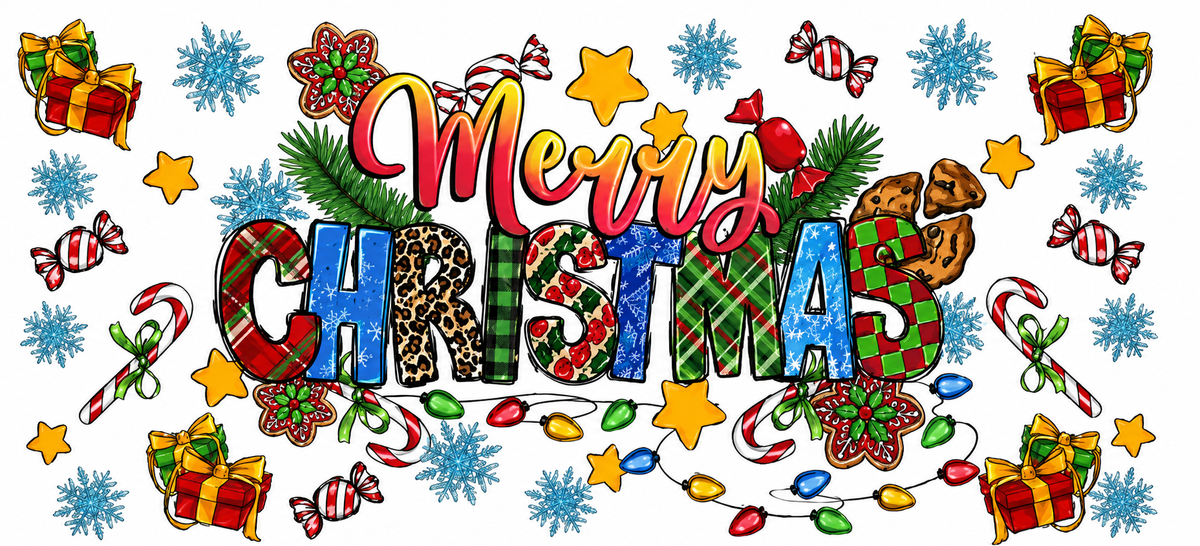 Merry Christmas holiday treats tumbler wrap