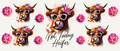 Not Today Heifer floral Highland cow tumbler wrap