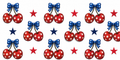 Patriotic Cherries and Bows tumbler wrap