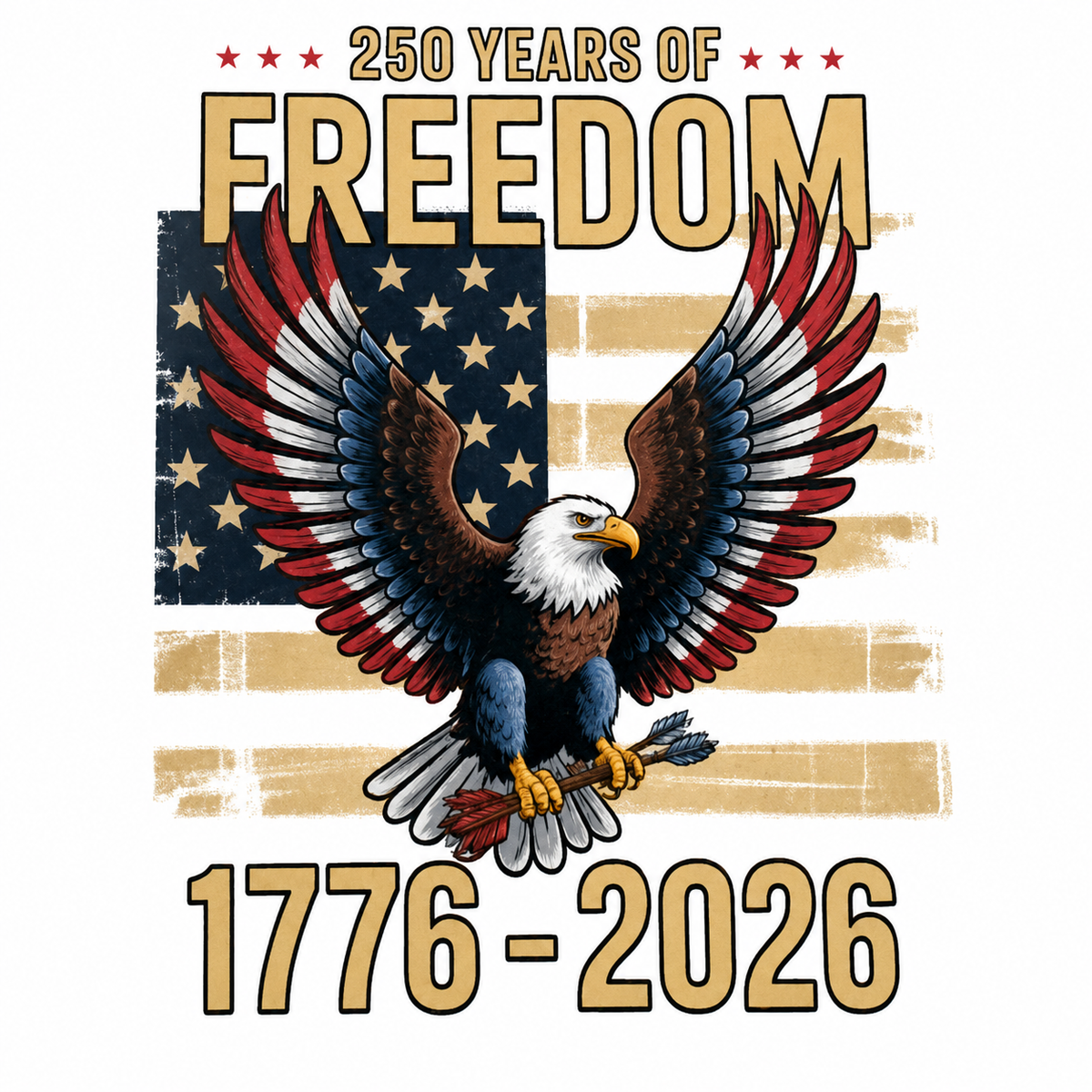 Patriotic Eagle 250 Years of Freedom tumbler wrap